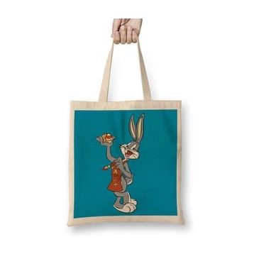Humuts Looney Tunes Bugs Bunny Uzun Saplı Açık Bej Bez Çanta