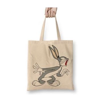Humuts Looney Tunes Bugs Bunny Uzun Saplı Açık Bej Bez Çanta