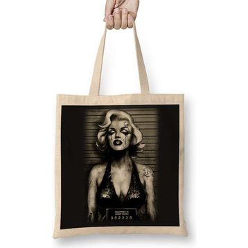 Humuts Marilyn Monroe Açık Bej Uzun Saplı Bez Çanta