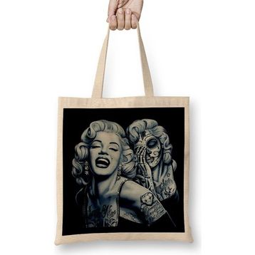 Humuts Marilyn Monroe Açık Bej Uzun Saplı Bez Çanta