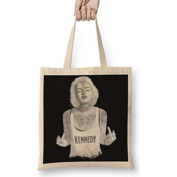 Humuts Marilyn Monroe Açık Bej Uzun Saplı Bez Çanta