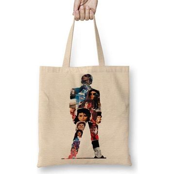 Humuts Michael Jackson Açık Bej Uzun Saplı Bez Çanta