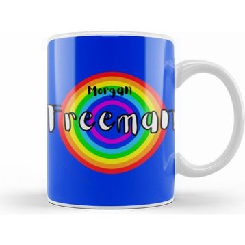 Humuts Morgan Freeman Retro Rainbow Style Kupa Bardak