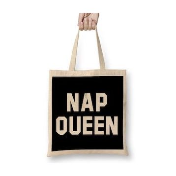 Humuts Nap Queen White Text Bez Çanta