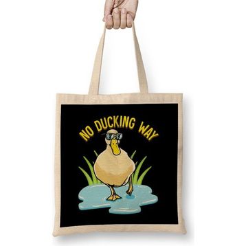 Humuts No Ducking Way Adorable Duck Pun Duckling Bez Uzun Saplı Açık Bej Rengi Çanta