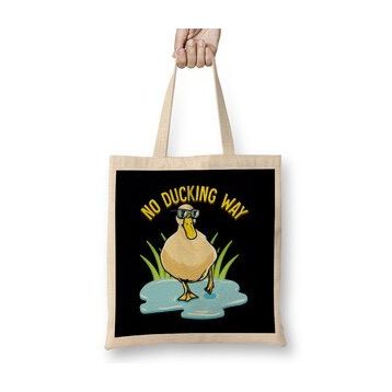Humuts No Ducking Way Adorable Duck Pun Duckling Bez Uzun Saplı Açık Bej Rengi Çanta