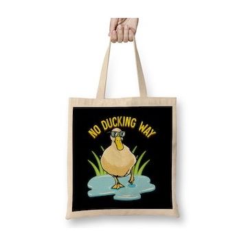 Humuts No Ducking Way Adorable Duck Pun Duckling Bez Uzun Saplı Açık Bej Rengi Çanta