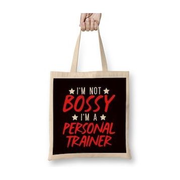 Humuts Not Bossy Personal Trainer Fitness Instructor Workout Gym Bez Kadın Günlük Çanta