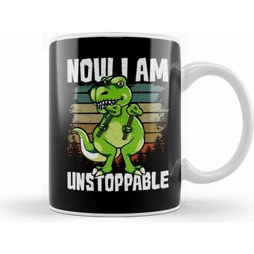 Humuts Now I Am Unstoppable Trex Funny Short Dinosaur Kupa