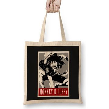 Humuts One Piece Monkey D Luffy Açık Bej Uzun Saplı Bez Çanta