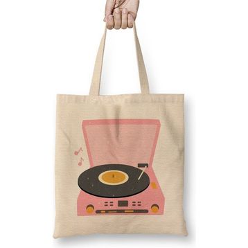 Humuts Pink Vintage Record Player Bez Çanta