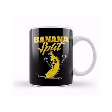 Humuts Porselen Beyaz Cute Funny Banana Split Gymnast Pun Kupa Bardak