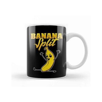 Humuts Porselen Beyaz Cute Funny Banana Split Gymnast Pun Kupa Bardak