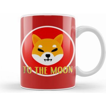 Humuts Porselen Beyaz Shiba Lnu Coin To The Moon Kupa Bardak