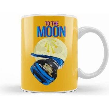 Humuts Porselen Beyaz To The Moon Dogecar Dogecoin Crypto Logo Merch Kupa Bardak