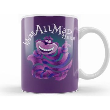 Humuts Porselen Beyaz We Are All Mad Here The Cheshire Kedi Cat Kupa Bardak