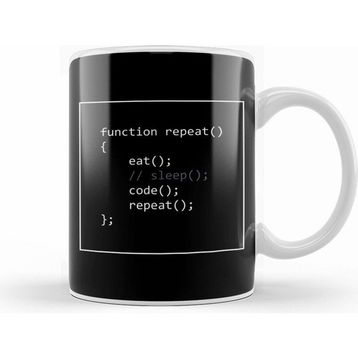 Humuts Programmer's Life Eat Sleep Code Repeat Kupa