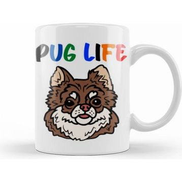 Humuts Pug Life Beyaz Kupa