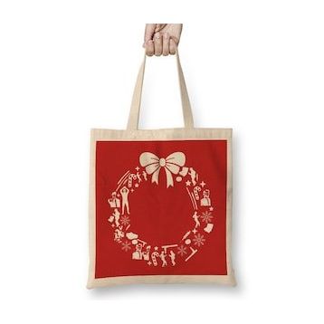 Humuts Pulp Fiction Christmas Wreath Pattern Bez Çanta