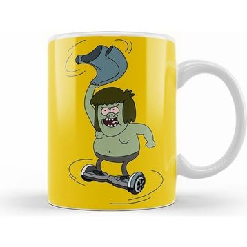 Humuts Regular Show Muscle Man Spinning On A Hoverboard Kupa Bardak