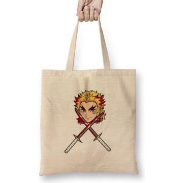 Humuts Rengoku Demon Slayer Bez Uzun Saplı Açık Bej Rengi Çanta