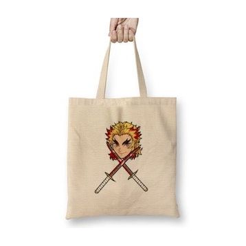 Humuts Rengoku Demon Slayer Bez Uzun Saplı Açık Bej Rengi Çanta