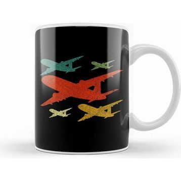 Humuts Retro Airplane Vintage Pilot Flying Kupa