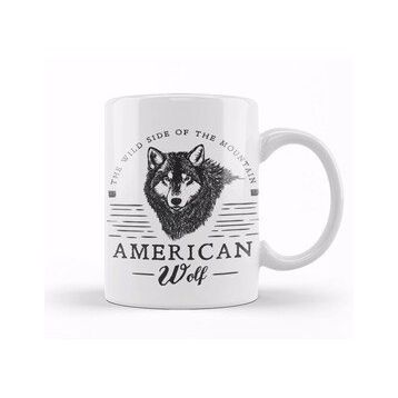 Humuts Retro Animal American Wolf Black Kupa