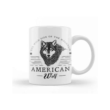 Humuts Retro Animal American Wolf Black Kupa
