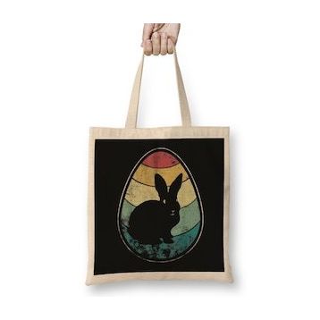 Humuts Retro Vintage Bunny Egg Happy Easter Bez Çanta