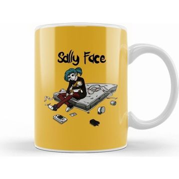 Humuts Sally Face 01 Porselen Beyaz Kupa Bardak