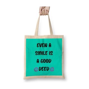 Humuts Smile Quotes Happy Love Gift Bez Kadın Günlük Çanta