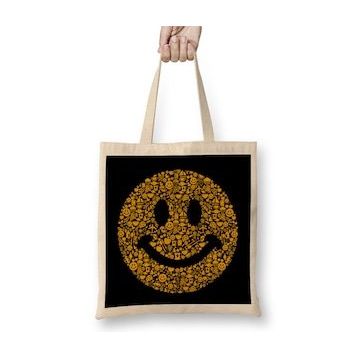 Humuts Smiley Face Collage Bez Kadın Günlük Çanta