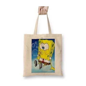 Humuts Sünger Bob Sponge Bob 06 Bez Kadın Günlük Çanta