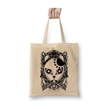 Humuts Tanjiro Kamado Engraving Demon Slayer Mask Dark Bez Uzun Saplı Açık Bej Rengi Çanta