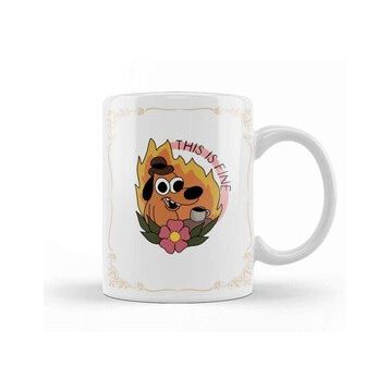 Humuts This Is Fine Meme Dog Kupa Bardak