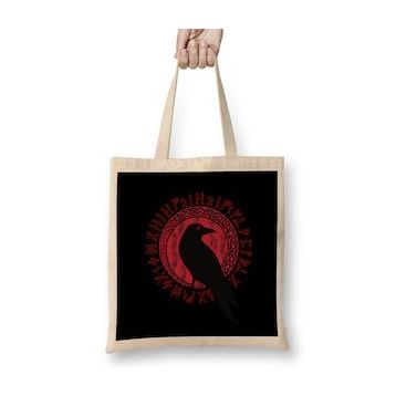 Humuts Thor Mjolnir Valknut Vikings Runes Viking Gods Tee 01 Bez Kadın Günlük Çanta