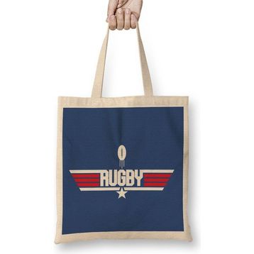 Humuts Top Gun Rugby Rugby Ball Logo Bez Uzun Saplı Açık Bej Rengi Çanta
