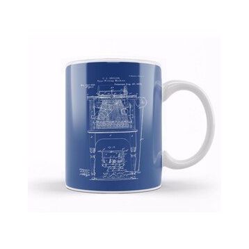 Humuts Typewriter Patent Blueprint Sholes Kupa