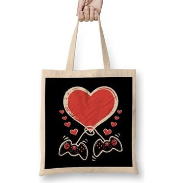 Humuts Video Gamer Heart Controller Valentine's Day Bez Çanta