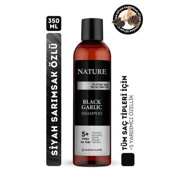 Huncalife Nature Siyah Sarımsaklı Dökülme Karşıtı Besleyici ve Onarıcı 350 ml Şampuan