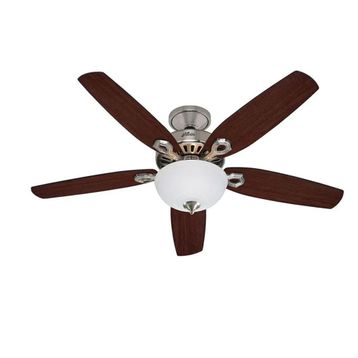 Hunter Fan Builders Deluxe Fırçalanmış Nikel 132 cm Aydınlatmalı Tavan Vantilatörü