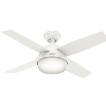 Hunter Fan Dante Taze Beyaz 112 cm Aydınlatmalı Uzaktan Kumandalı Tavan Vantilatörü