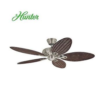 Hunter Fan Savoy Fırçalanmış Nikel 137 cm Gerçek Hasır Örme Kanatlı Tavan Vantilatörü