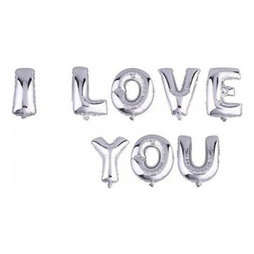 Huramarketing I Love You Gümüş Renk 35 cm Folyo Balon