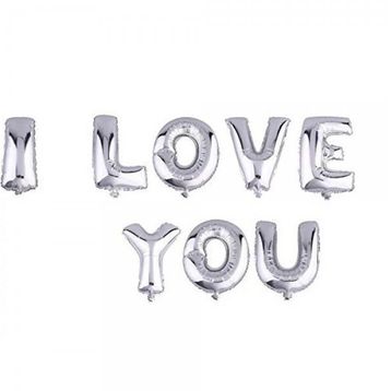Huramarketing I Love You Gümüş Renk 35 cm Folyo Balon