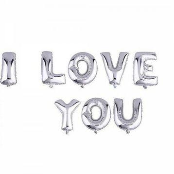 Huramarketing I Love You Gümüş Renk 35 cm Folyo Balon