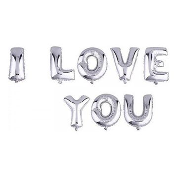 Huramarketing I Love You Gümüş Renk 35 cm Folyo Balon