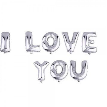 Huramarketing I Love You Gümüş Renk 35 cm Folyo Balon