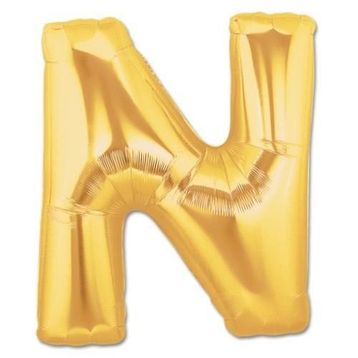Huramarketing N Harf Altın Renk 40 inç Folyo Balon